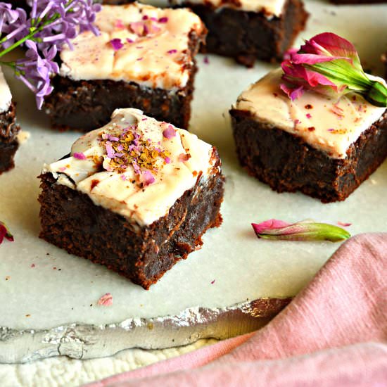Rosewater Fudge Brownies