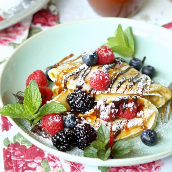 Chocolate Caramel Cream Crepes