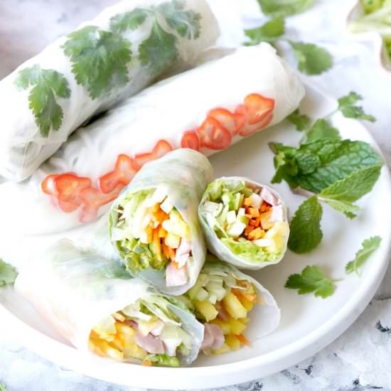 Pineapple Ham Summer Rolls