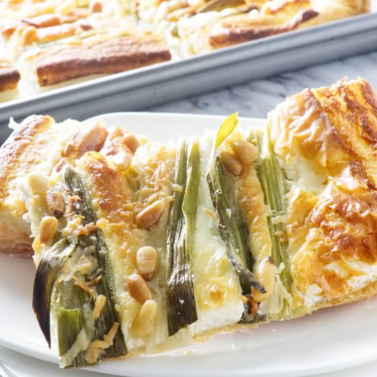 green onion and goat cheese tart