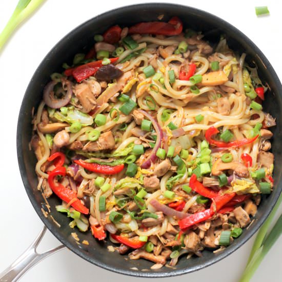 Udon Noodle Stir Fry with Jackfruit