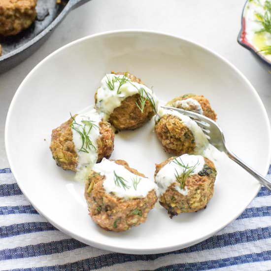 Chicken Meatballs with Yogurt Sauce