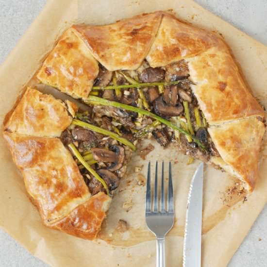 Mushroom Swiss Asparagus Tart
