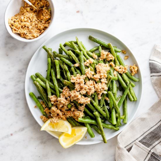 lemon almond green beans