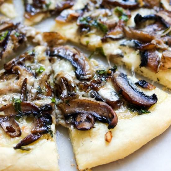 Taleggio Mushroom Fresh Herb Pizza