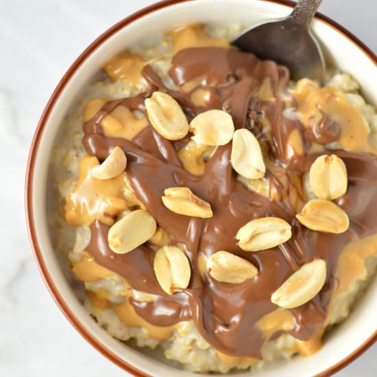 Peanut Butter Nutella Oatmeal