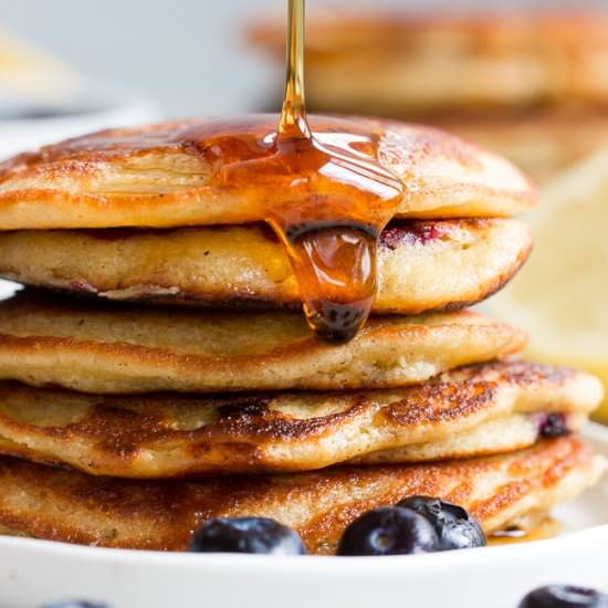 Paleo Lemon Blueberry Pancakes