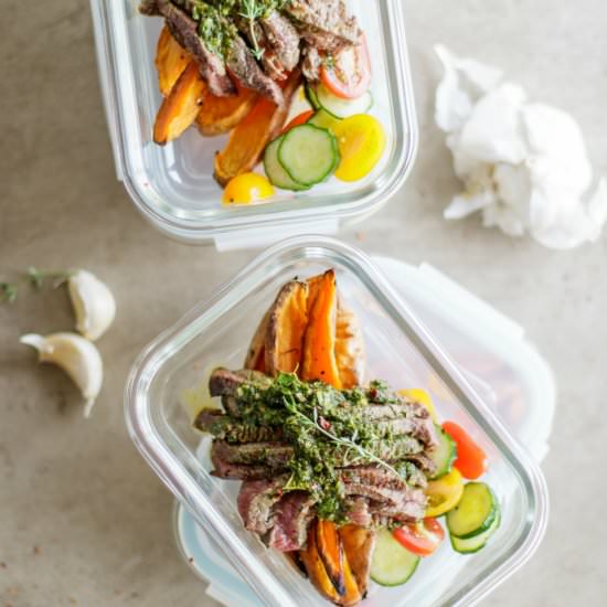 Whole30 Chimichurri Steak Meal Prep