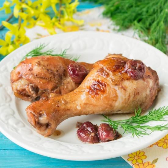Chicken Legs with Cherry Sauce