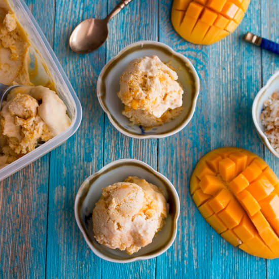 No-Churn Dairy Free Mango Ice Cream