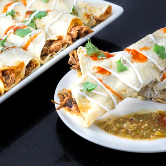 Baked Salsa Verde Taquitos