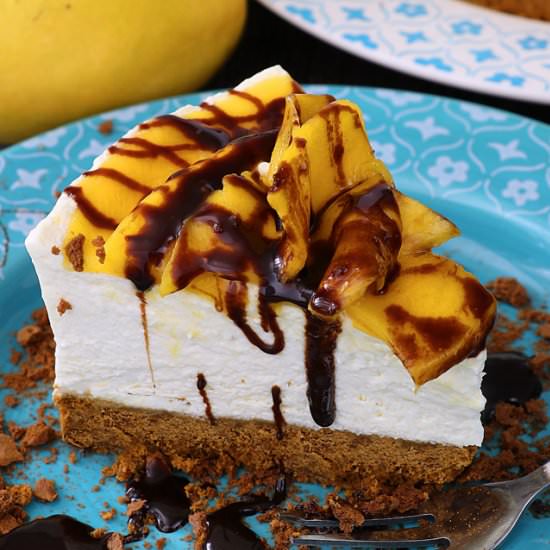 NO BAKE MANGO CHEESECAKE