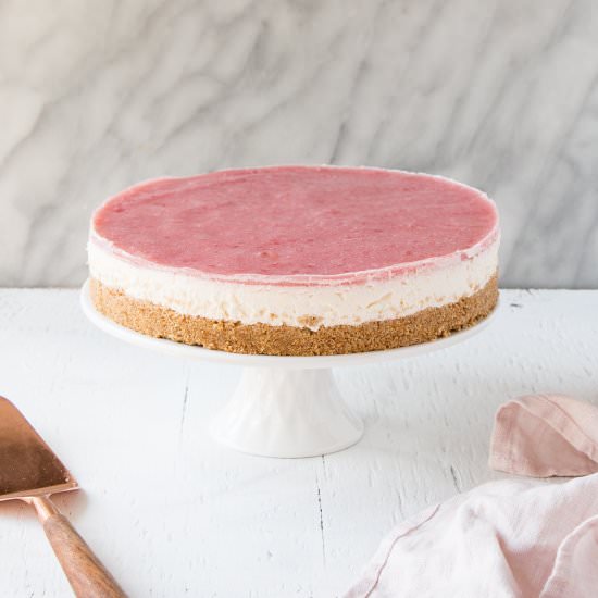 No Bake Rhubarb Cheesecake