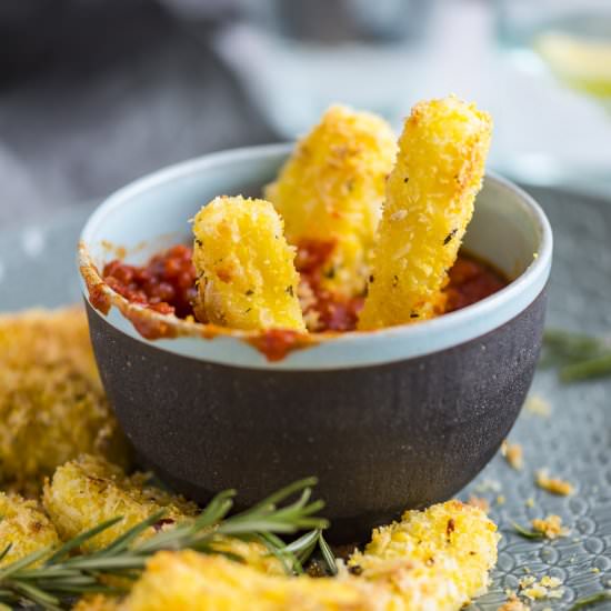 Polenta Crumbed Haloumi Chips