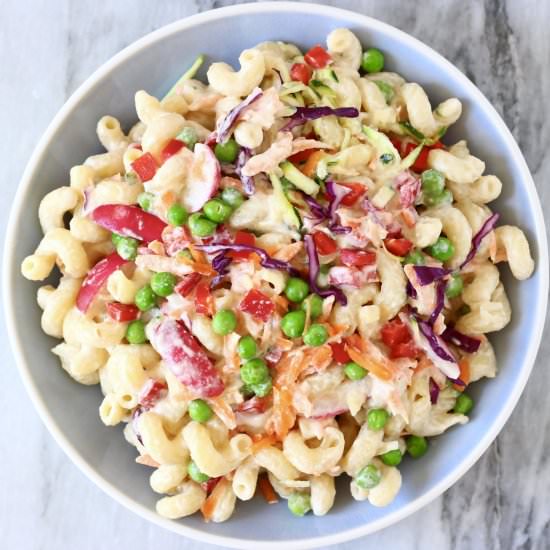 Vegan Rainbow Macaroni Salad