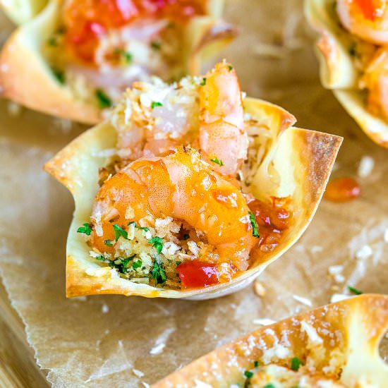 Baked Coconut Shrimp Wonton Cups