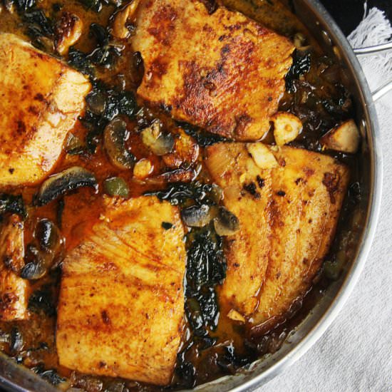 Coconut braised salmon
