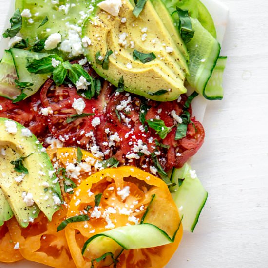Heirloom Tomato Cucumber Basil Salad