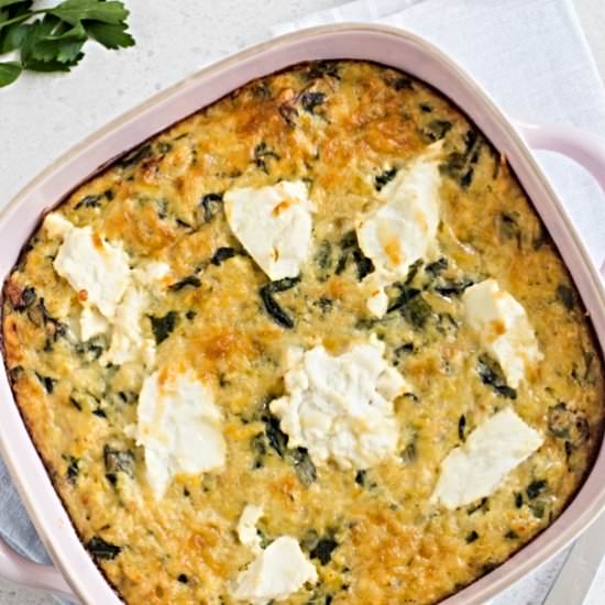 Spinach and ricotta lentil slice