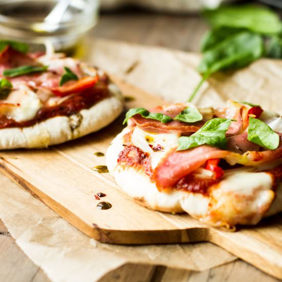 Serrano Ham and Mozzarella Pizza