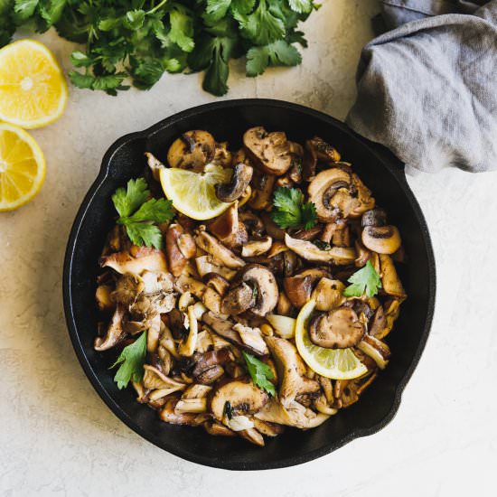 Lemon Garlic Wild Mushrooms