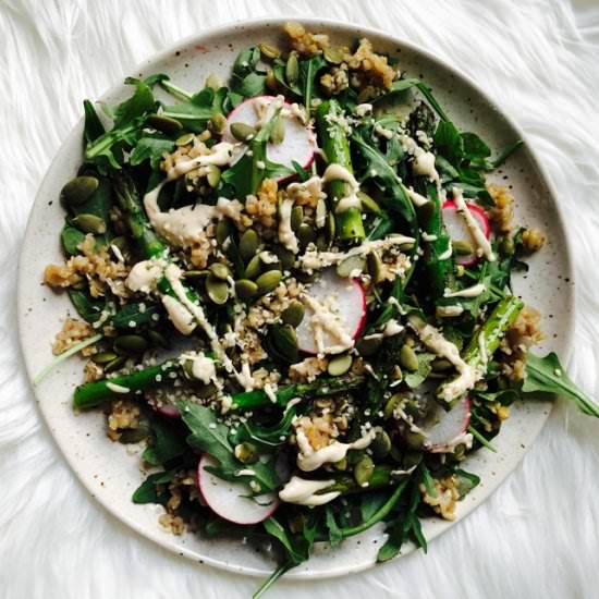 Spring Pumpkin Arugula Salad