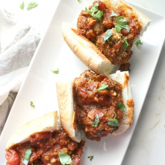 Mini Vegan Meatball Subs