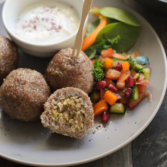 Chicken Kibbeh with Tahini Yoghurt