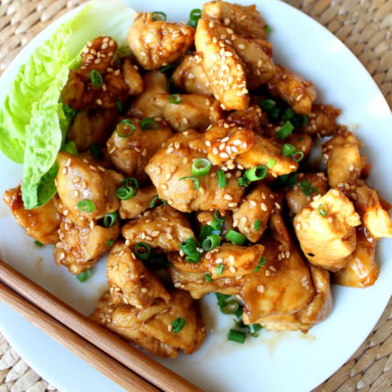 Spicy asian glazed chicken bites
