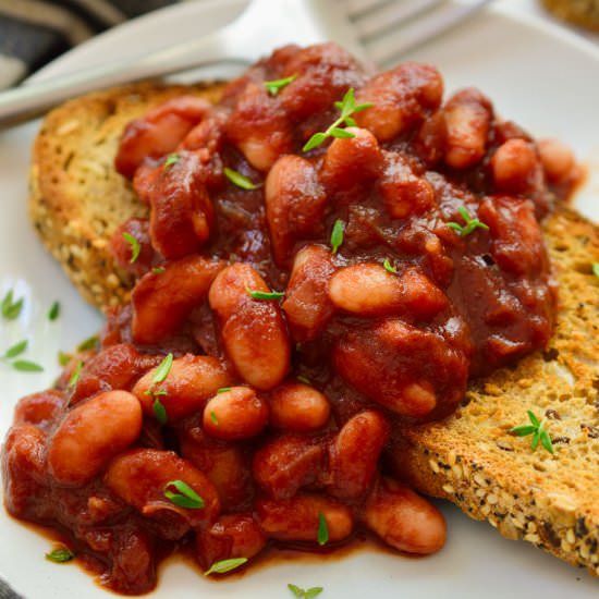 Smoky Vegan Beans on Toast