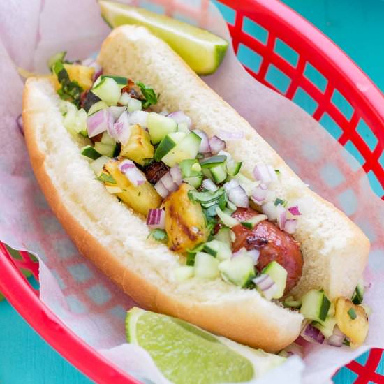 Hawaiian BBQ Hot Dogs