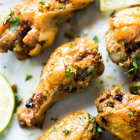 Baked Chicken Wings with Honey Lime