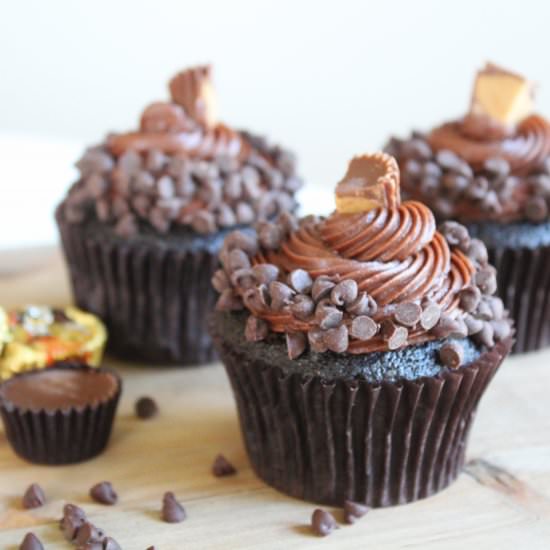 Chocolate Peanut Butter Cupcakes