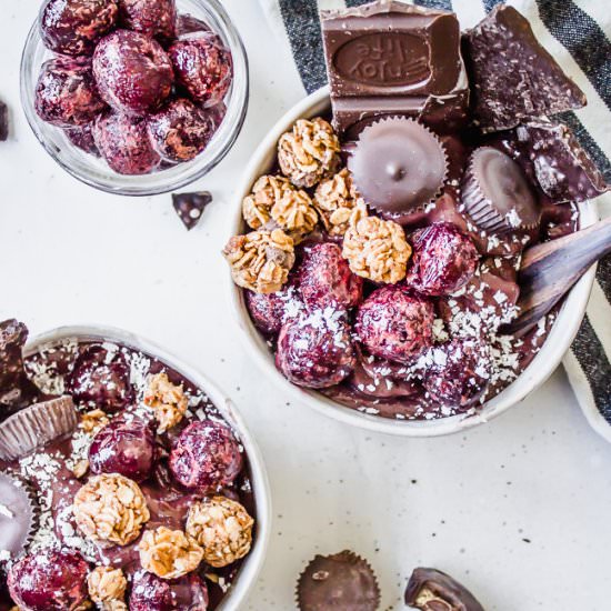Cherry Chocolate Nice Cream Sundaes