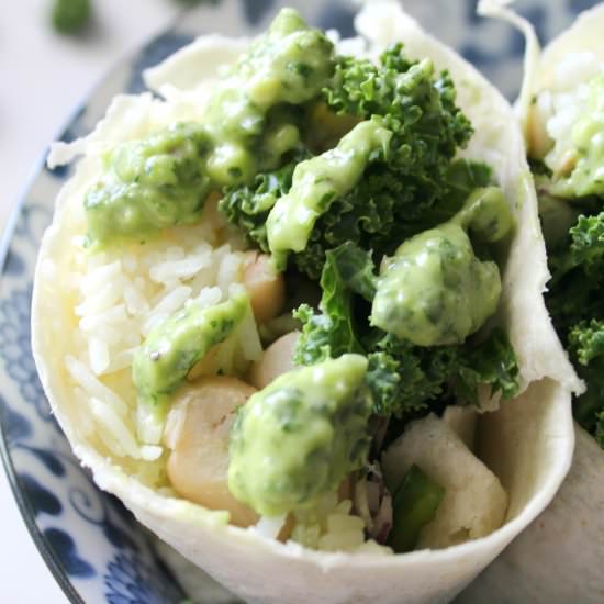 White Bean, Rice & Kale Burritos