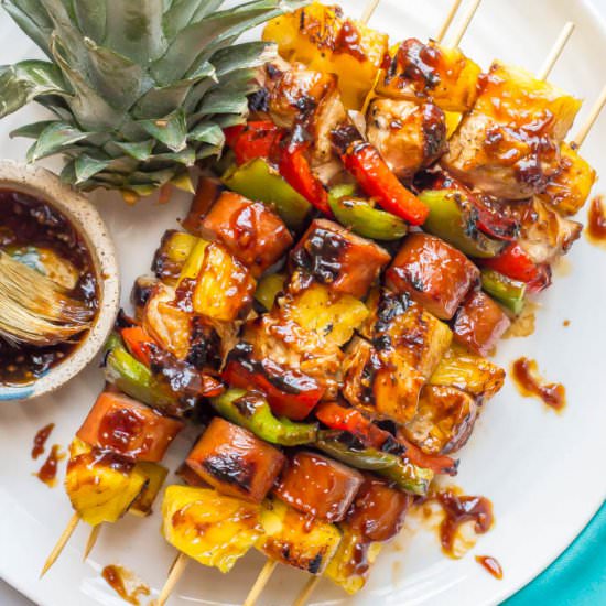 Teriyaki Chicken Pineapple Kabobs