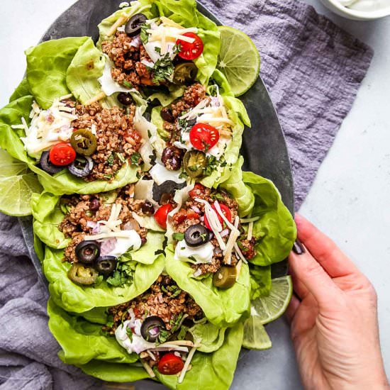 Taco Quinoa & Turkey Lettuce Wraps