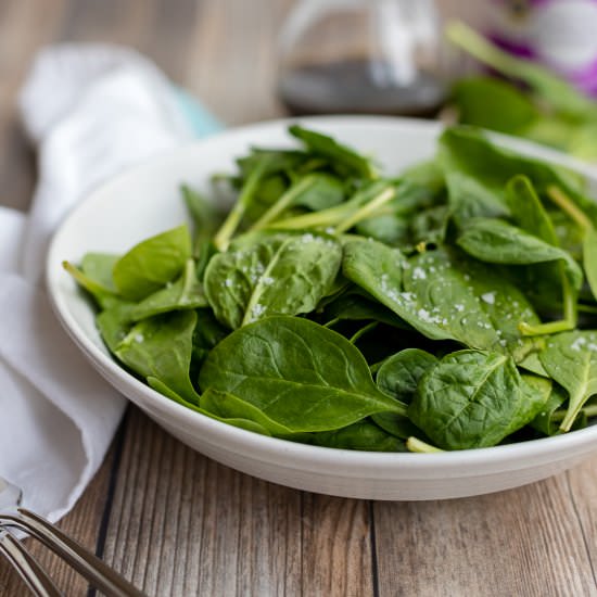 Balsamic Spinach Salad w/ Sea Salt