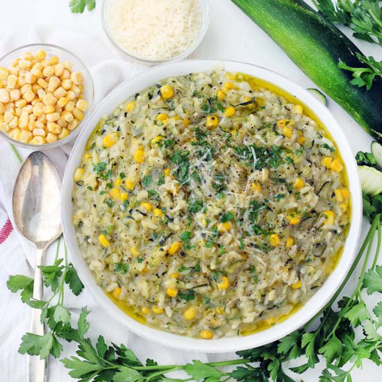 Sweet Corn and Zucchini Risotto