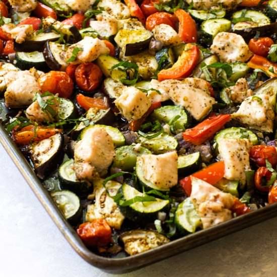 Sheet Pan Chicken Ratatouille