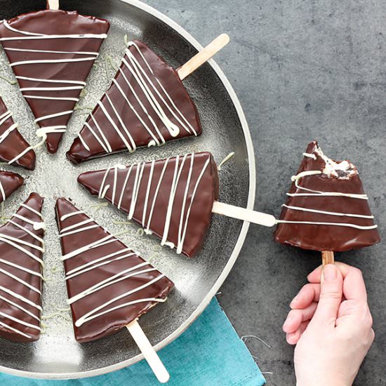 Chocolate dipped Cheesecake slices