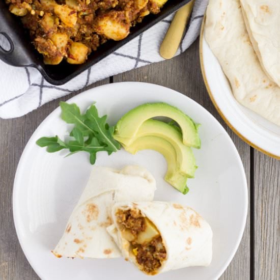 Chorizo, Potato and Egg Burritos