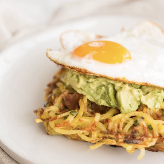 Potato Waffle with Avocado and Egg