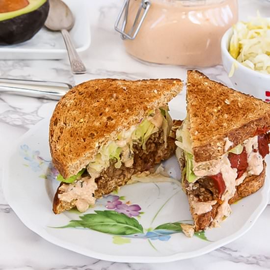 Plant Powered Meatloaf Reuben
