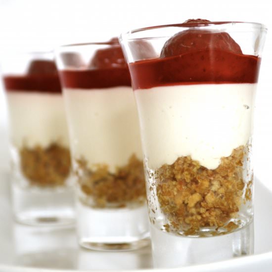 Shot Glass Strawberry Cheesecakes