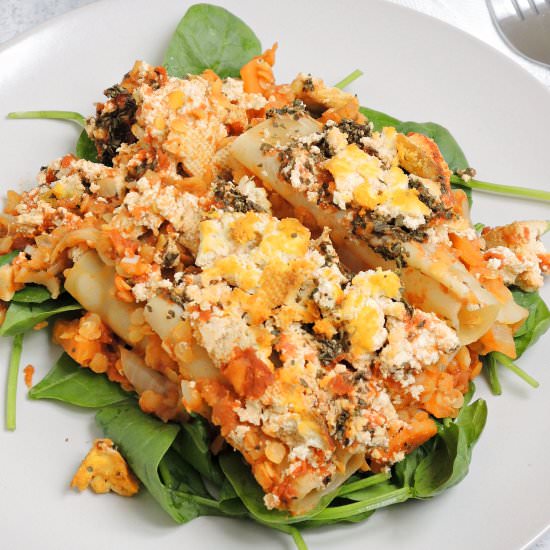 Cannelloni Casserole with Lentil