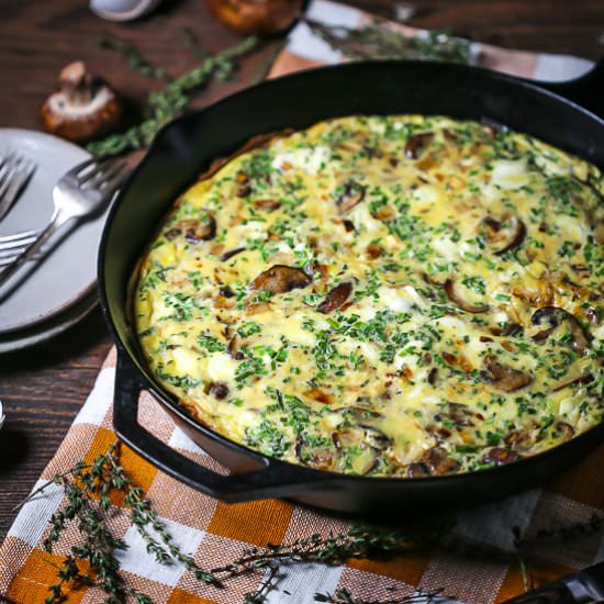 Mushroom Goat Cheese Frittata