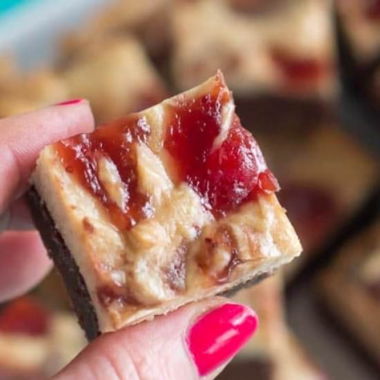 PB & J Cream Cheese Brownies