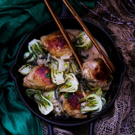 Roasted Chicken with Bok Choy