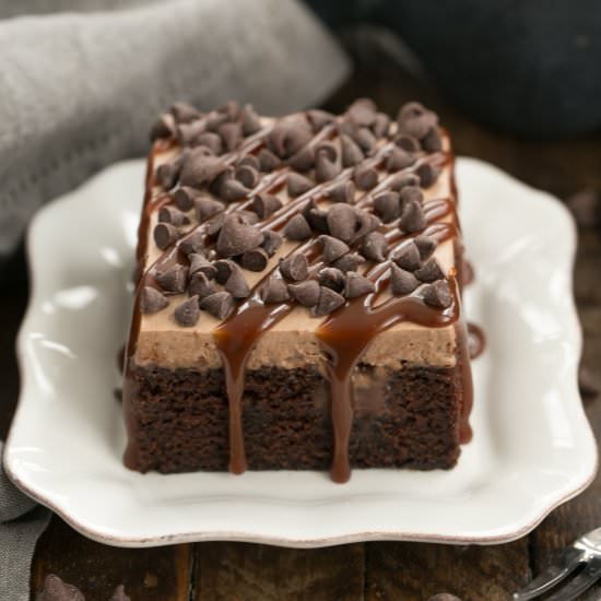Chocolate Kahlua Poke Cake